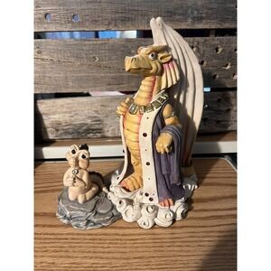 Krystonia N'Grall As King with Subject Dragon 8 3/4" RARE Figurine Chipped READ